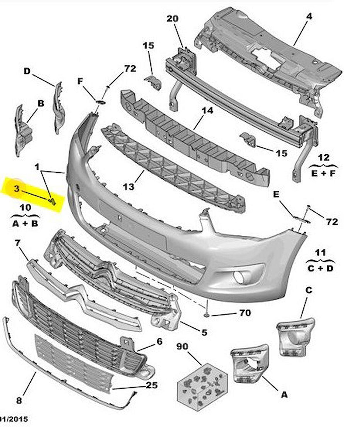 Citroen C-Elysee Ön Tampon Çeki Kapak [Cey] (1608698880)